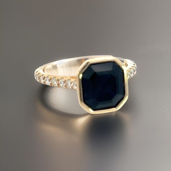 Enrico Kassini Jewelry - Natural Sapphire Diamond Ring 6.75 14k Y Gold 4.65 TCW Certified $3,950 310597